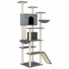 VidaXL Poste Rascador con varios niveles gris para gatos