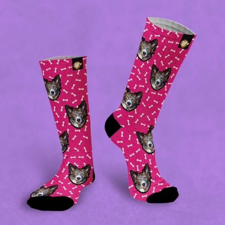 Calcetines personalizados Doggy 1 mascota color Rosa, , large image number null