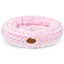 Nobleza Cama Redonda para Gatos y Perros Peque&ntilde;os/Medianos (&Oslash; 60 cm) - Coj&iacute;n Donut Antiestr&eacute;s de Felpa Suave con Textura Rosas, Cama Lavable e Antideslizante, Rosa, , large indicador imagen numero 1