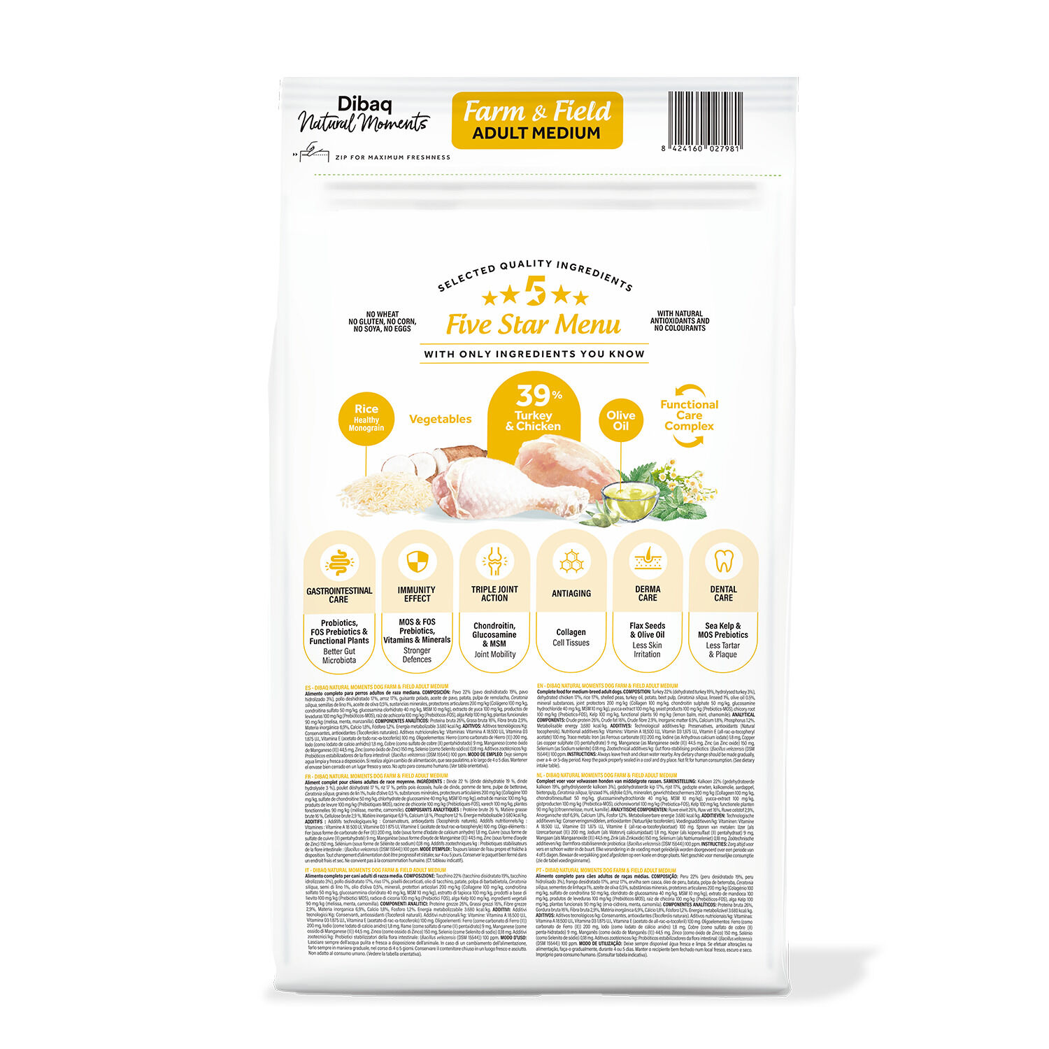 Dibaq Natural Moments 5 Star Pavo y Pollo Adulto razas medianas, , large Imagen numero 2