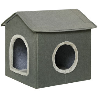 PawHut Casa Gris para Gatos 