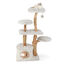 COSTWAY Árbol para Gatos Moderno, 135 cm Rascador para Gatos de Yute con Rama Natural y Poste, Percha de Felpa, Condominio, Árbol para Gatos de Madera Maciza con Diseño Floral, , large indicador imagen numero 1