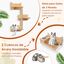 COSTWAY Juego de Muebles de Pared para Gatos de 6 Piezas, Estantes con Hamaca, Cuenco, Árbol de 3 Escalones y Postes Rascadores, Parque para Gatitos de Interior, Natural, , large indicador imagen numero 4