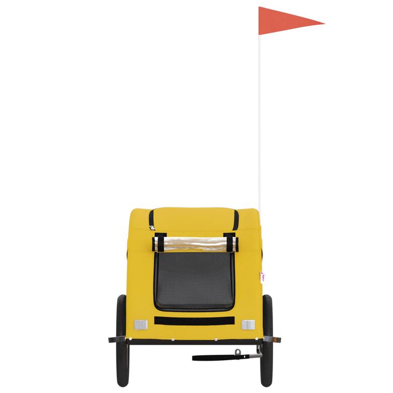 VidaXL Remolque bicicleta amarillo para perros y gatos thumbnail