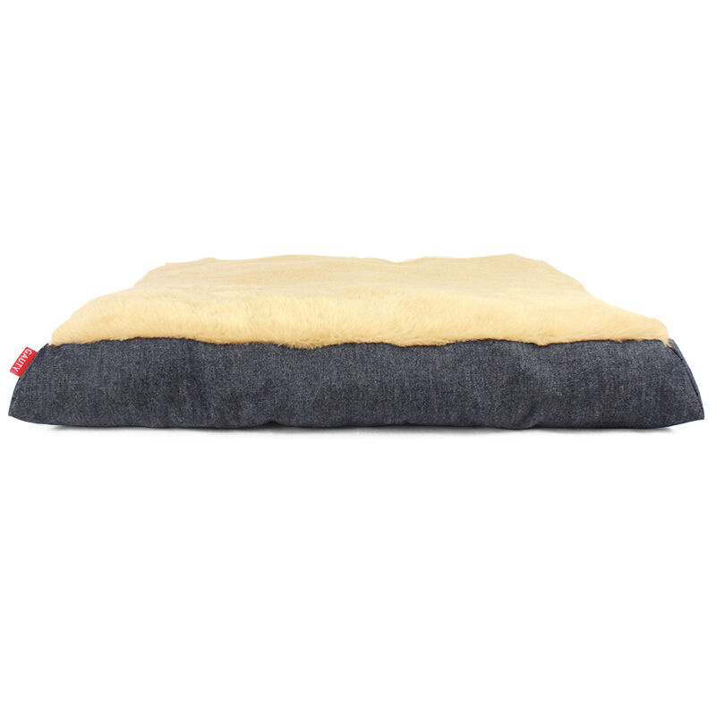Gauty Cama para Perros y Gatos  Denim y pelo - Negro y beige, , large Imagen numero 1