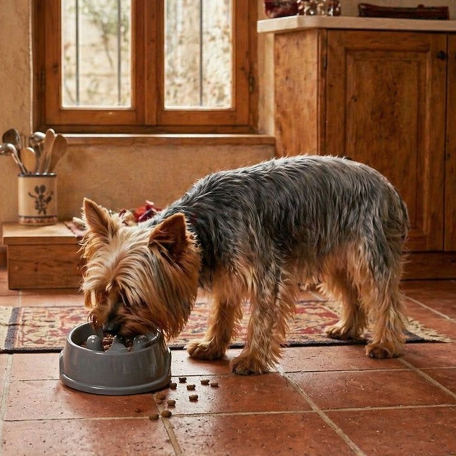 Leeby Comedero Antivoracidad Azul con Relieve de Huella para perros, , large Imagen numero 1