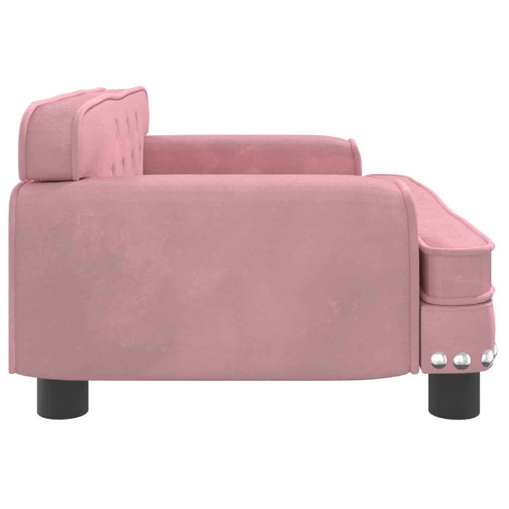vidaXL Cama para perros de terciopelo rosa 70x45x30 cm, , large Imagen numero 3