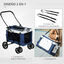 PawHut Carrito para Perros Cochecito para Perros Plegable con Vagón Desmontable 4 Puertas con Cremallera 2 Correas de Seguridad 2 Correa de Transporte y Cojín Azul, , large indicador imagen numero 5