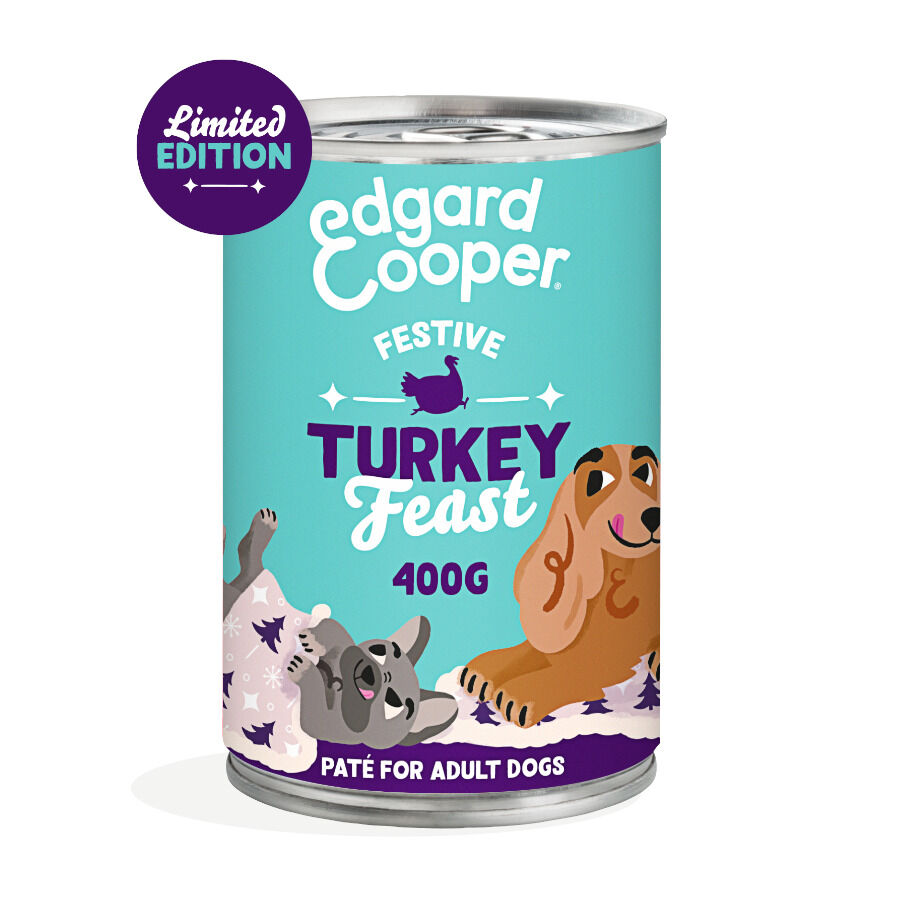 400 g Edgard & Cooper Festive Pavo en Pat&eacute; lata para perros, , large Imagen numero 1