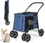COSTWAY Cochecito para Mascotas Plegable, Carrito de Viaje Port&aacute;til para Mascotas con Malla Transpirable, Claraboya, Bolsillos, Carrito Plegable para Mascotas Peque&ntilde;as y Medianas (azul), , large indicador imagen numero 1