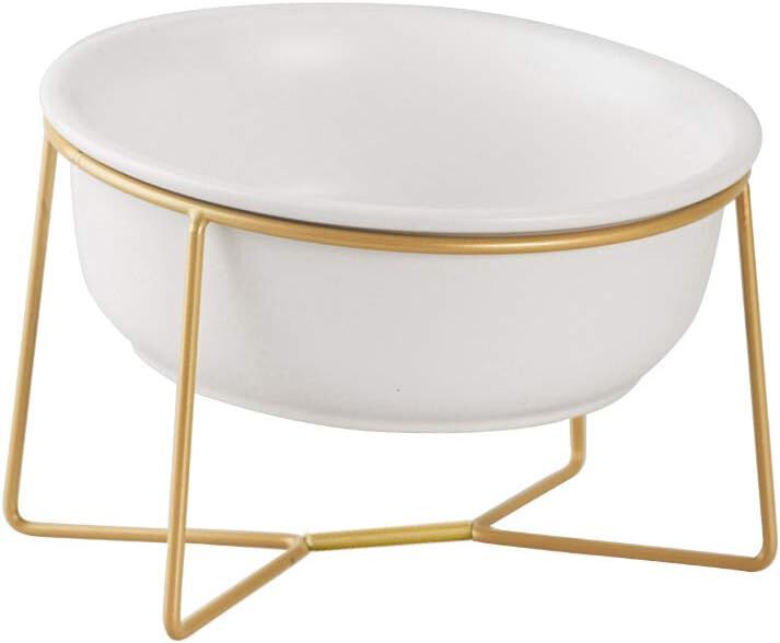 Taz&oacute;n Cer&aacute;mico Blanco con Soporte Dorado inclinado 800 ml, , large Imagen numero 3