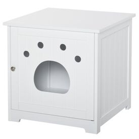 Casa para gatos de madera PawHut color Blanco
