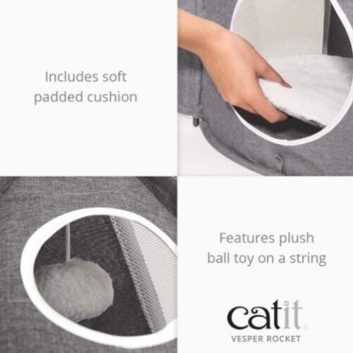 Refugio plegable Catit Vesper Rocket para gatos color Gris thumbnail