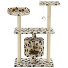 Rascador con poste de sisal color Beige Huellas, , large image number null