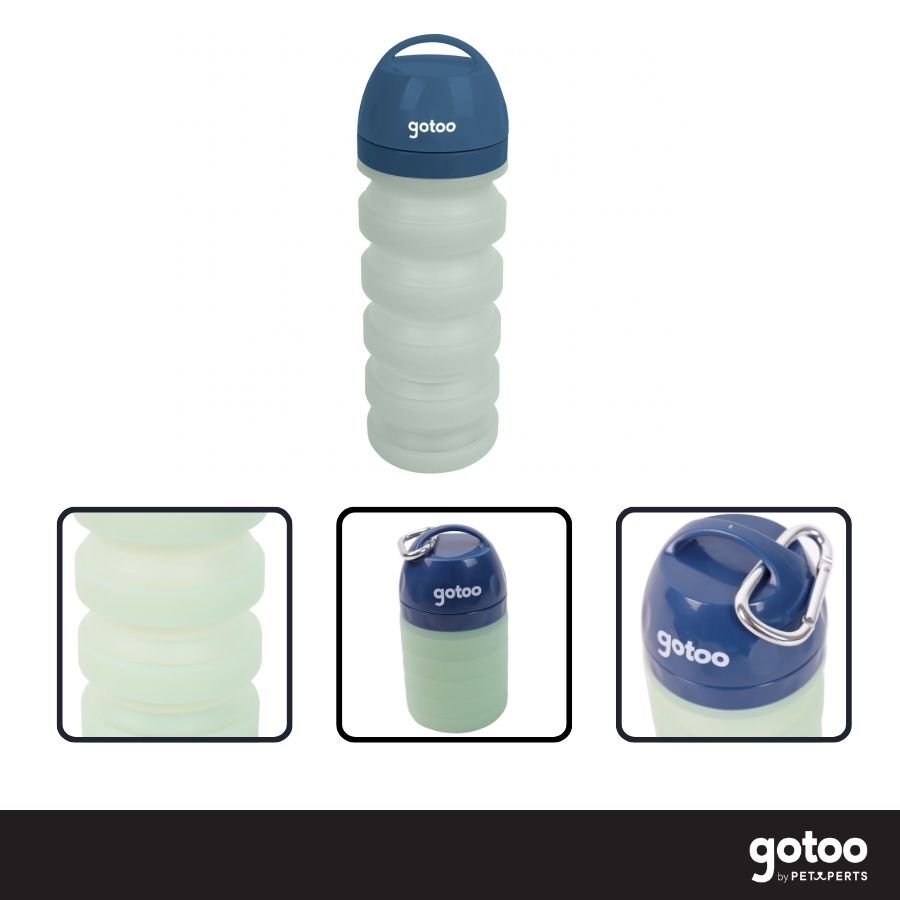 Gotoo Botella Bebedero Port&aacute;til de Silicona Azul y Verde para perros y gatos, , large Imagen numero 3