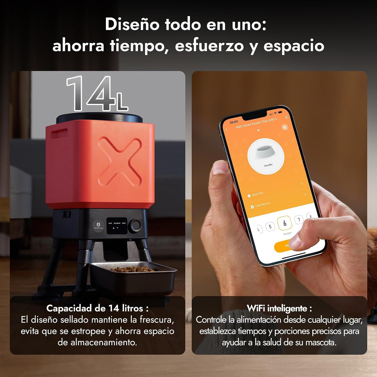 Molly&Cody Comedero Autom&aacute;tico Wifi para Mascotas, 14 litros, , large Imagen numero 5