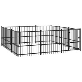 VidaXL Perrera Negra Grande para perros