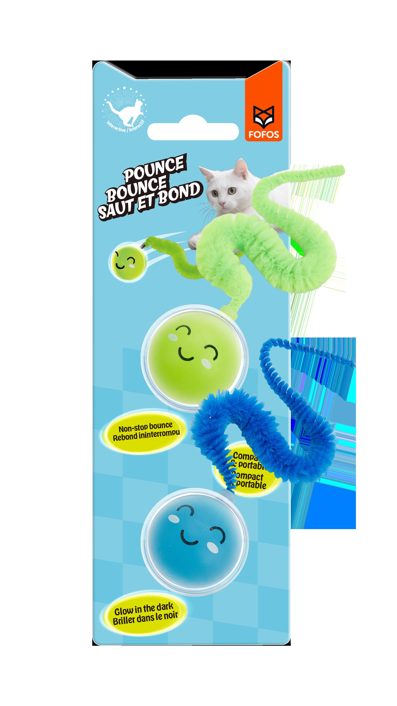 Juguete para Gato &ndash; Bolas con Cola Flexible que Brillan en la Oscuridad (Pack 2), , large Imagen numero 1