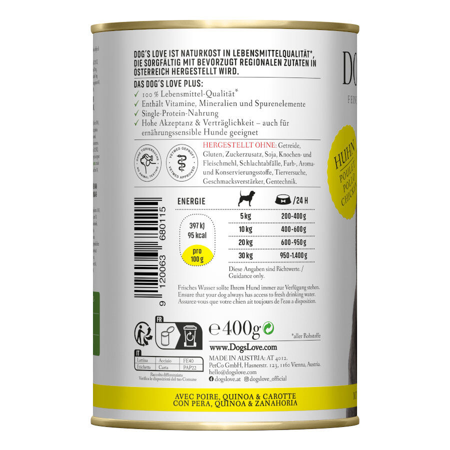 400 g Dog's Love Adulto Pollo lata para perros, , large Imagen numero 2
