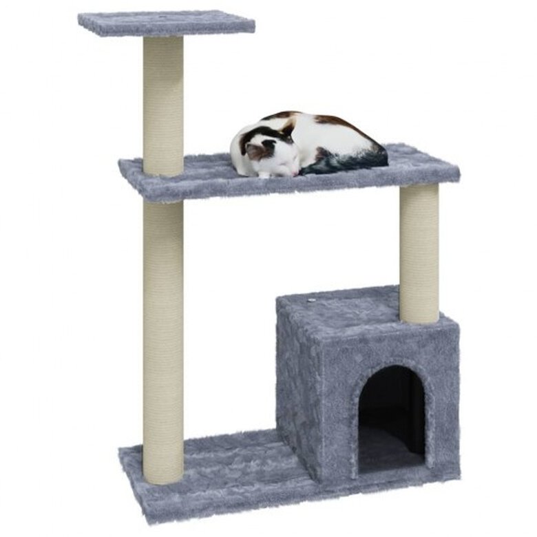 Vidaxl rascador sisal gris para gatos, , large image number null
