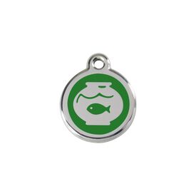 Red Dingo Placa identificativa Acero Inoxidable Esmalte Pecera Verde para gatos
