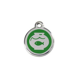 Red Dingo Placa identificativa Acero Inoxidable Esmalte Pecera Verde para gatos