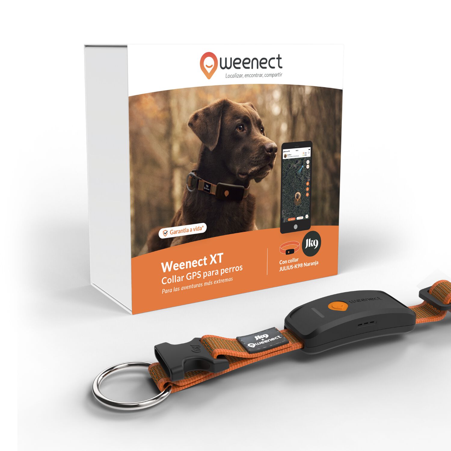 Weenect XT Collar GPS para perros (Naranja)