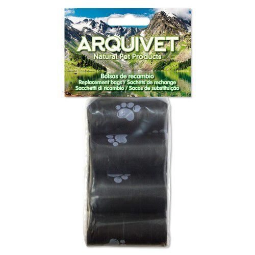 Pack de 60 bolsas de basura de recambio para excrementos color negro, , large Imagen numero 1