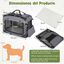 COSTWAY Transport&iacute;n para Perros Plegable, Bolsa Transporte para Gatos con Ventanas de Malla, 3 Puertas y Bolsillos Extra&iacute;bles, Portador de Viaje para Mascotas Interior y Exterior (Gris, L), , large indicador imagen numero 5