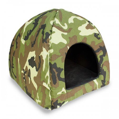 Casa igl&uacute; Camuflaje para perros y gatos color Verde, , large Imagen numero 1