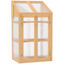 Outsunny Invernadero de Madera con Paneles de Policarbonato Invernadero de Jardín Vivero Casero con Tapa Abatible 2 Puertas y 3 Estantes para Cultivo Plantas Flores Terraza Patio 70x50x120 cm Natural, , large indicador imagen numero 1