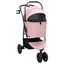 vidaXL Carrito Plegable para Mascotas Ajustable Rosa 78 x 54 x 101 cm, , large indicador imagen numero 3