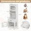 COSTWAY Mueble Arenero Gatos Alto con Luz LED, Armario Arenero para Gatos con Estantes, Estaci&oacute;n de Carga, Caj&oacute;n, 20 Modos de Luz, Control Remoto, Mueble Auxiliar para Gato, 50x45x152cm, Blanco, , large indicador imagen numero 5