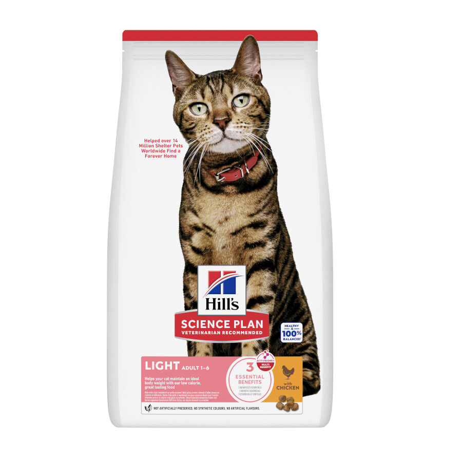 7 kg Hill's Science Plan Light Adult Pollo pienso para gatos, , large Imagen numero 1