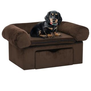 Vidaxl sofá con cajón marrón para perros