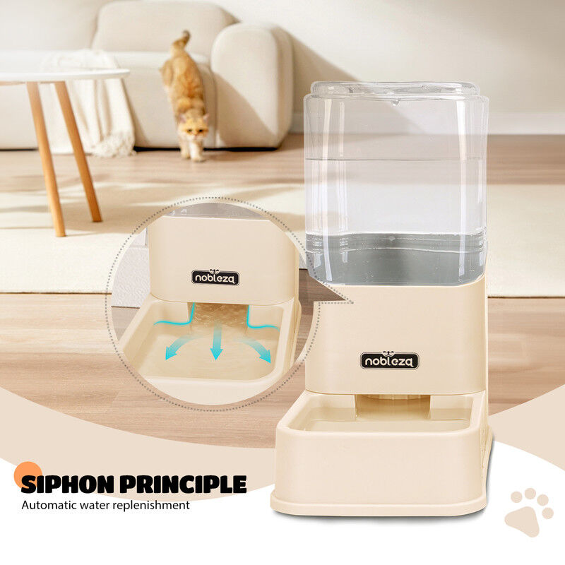 Nobleza Dispensador Autom&aacute;tico para Perros y Gatos, Comedero y Bebedero por Gravedad, Dep&oacute;sito Transparente, Sin Electricidad,, Blanco, , large Imagen numero 3