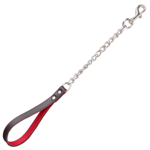 Arppe corta con asa de cuero negro correa perros Imagen numero 1