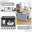COSTWAY Casita para Gatos, Arenero para Gatos, Casita para Mascotas, Casa para Gatos, Recinto con Hoyo para Gatos, Caja para Animales con Estructura de Madera Resistente (Gris), , large indicador imagen numero 2
