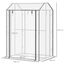 Outsunny Invernadero de Exterior Vivero Casero con Puerta Enrollable Cubierta de PE y Marco de Metal para Cultivos Plantas Tomates Terraza Patio 100x80x150 cm Transparente Blanco, , large indicador imagen numero 3