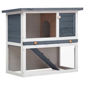 Conejera de exterior con puerta para conejos color Gris