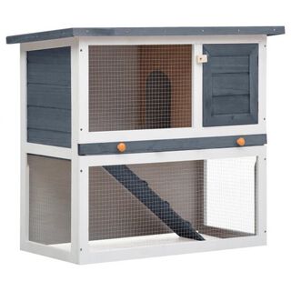 Conejera de exterior con puerta para conejos color Gris