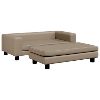 vidaXL Sofá Cama de Cuero Sintético color capuchino para perros