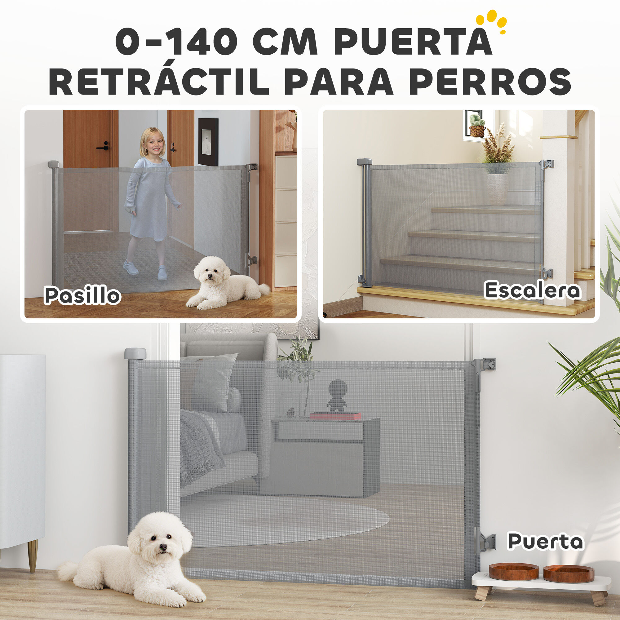 PawHut Barrera para Perros Gris, , large Imagen numero 4