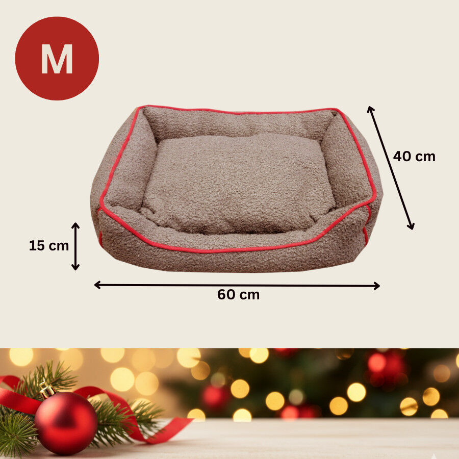 Wonder Christmas Cama Navide&ntilde;a Marr&oacute;n y Roja para perros, , large Imagen numero 4
