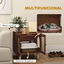 PawHut Mueble Arenero para Gatos Caja de Arena para Gatos Mesa Auxiliar con Puertas con Esteras de Sisal Patas de Madera para Salón Dormitorio 55x43x59,6 cm Marrón, , large indicador imagen numero 4