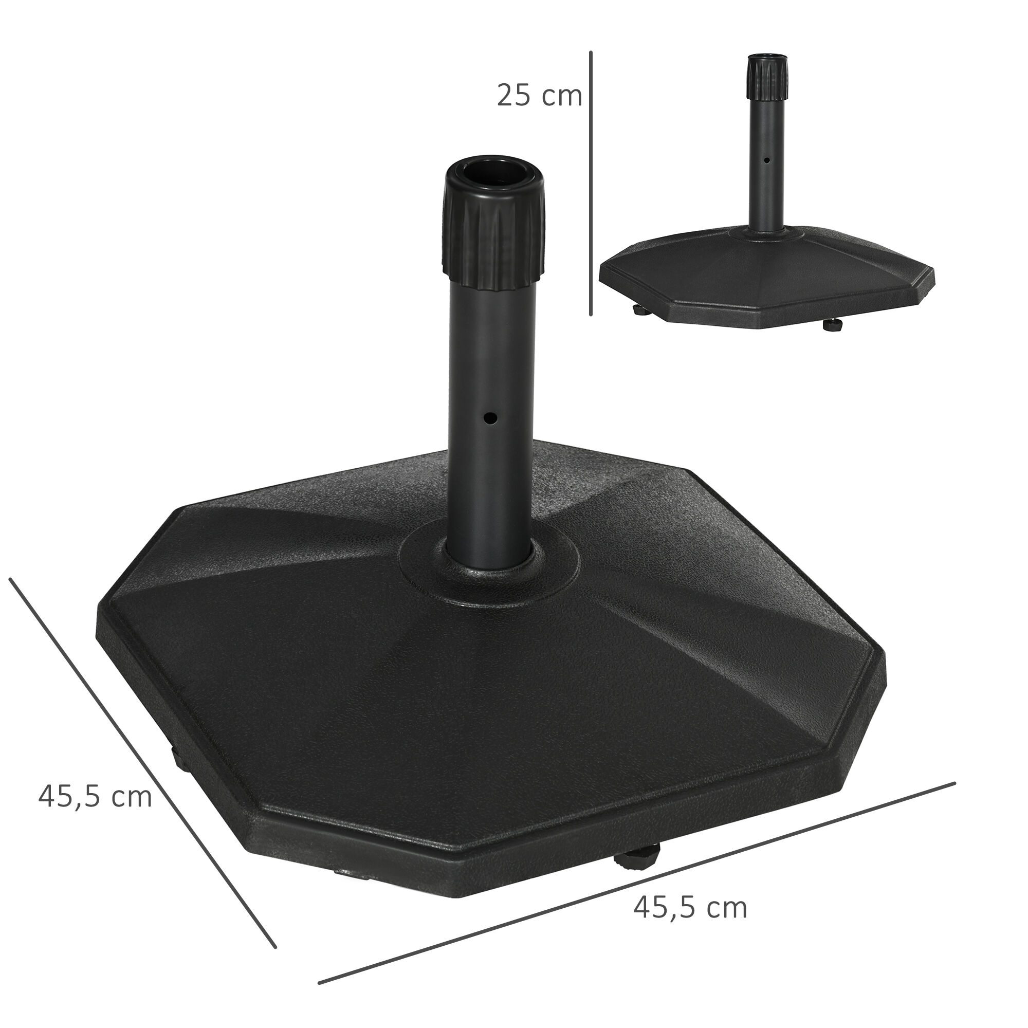 Outsunny Base de Sombrilla Negro, , large Imagen numero 3