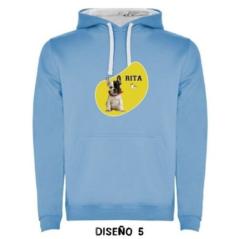 Sudadera capucha forma amarilla personalizable color Celeste, , large image number null