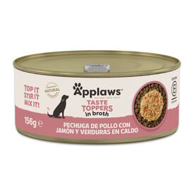 Applaws Taste Toppers Pollo con Jam&oacute;n y Vegetales en Caldo lata para perros