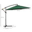 Outsunny Sombrilla de Jardín Ø300x250 cm Parasol Excéntrico Inclinable con Manivela Base Cruzada y Soporte de Acero Protección Solar para Terraza Exterior Verde, , large indicador imagen numero 3