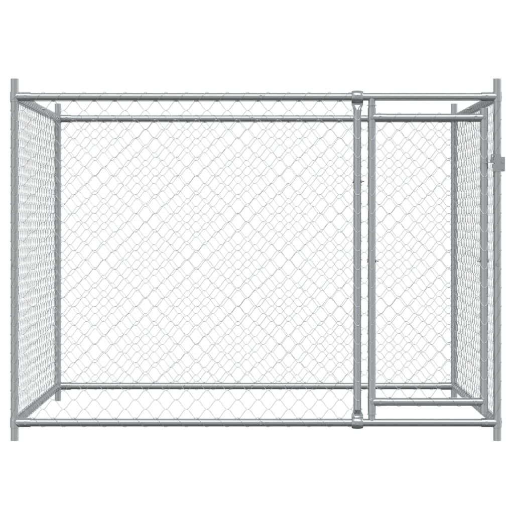 vidaXL Jaula de perros con puerta acero galvanizado gris 10x2x1,5 m, , large Imagen numero 11